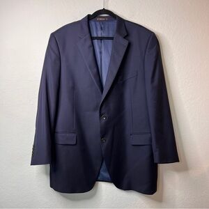 Peter Millar Wool Sport Coat 46T Navy Blue Two-Button